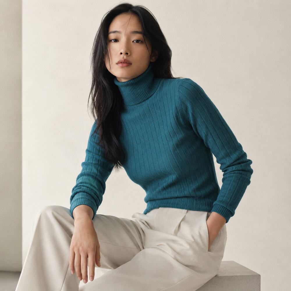 Banana Republic Nezha Sweater Womens S 100% Merino Wool Long Sleeve Turtleneck